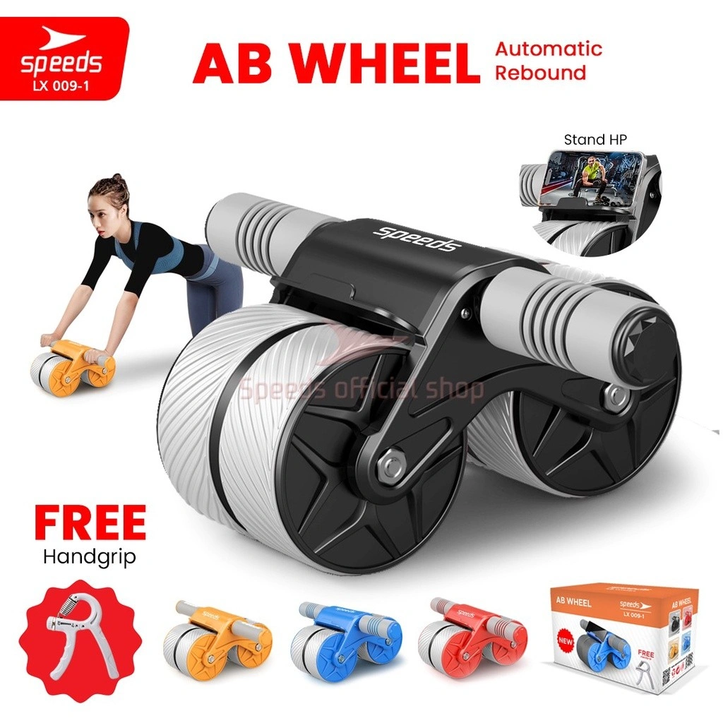 SPEEDS AB Wheel Roller Abdominal Roller Alat Olahraga Fitness Gym Portable 009-1 HITAM