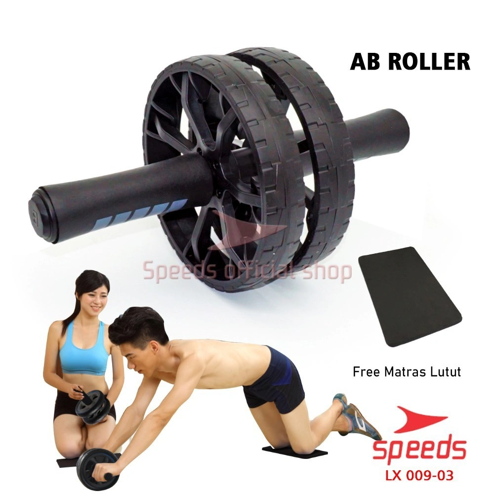 SPEEDS Ab Wheel / Double Wheel / Alat Push Up Stand Bar Alat Gym / Alat Sit Up / Abdominal Roller 009-3