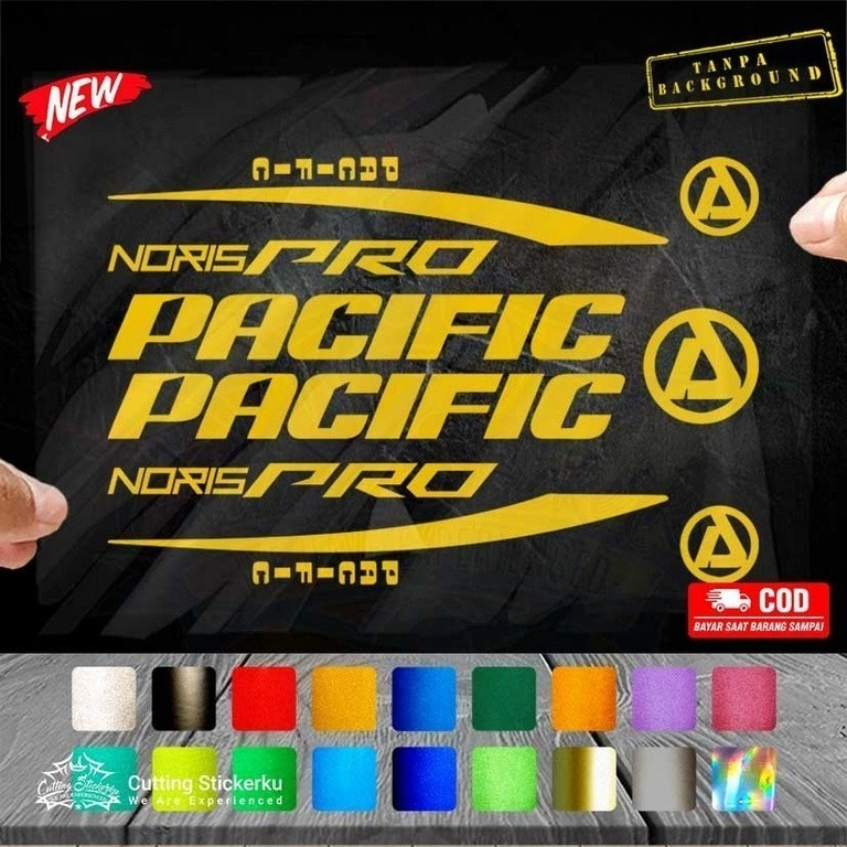 Cutting Stiker Pacific Noris Pro Variasi Sepeda Sticker Frame Aksesoris Body Style Lipat Keren Decal Striping Bike Road Fixie Mtb Balap Timbul Universal Murah Reflective Nyala Tahan Air Bodi Hologram Batang Gunung Anak Sepedah Kustom Modif