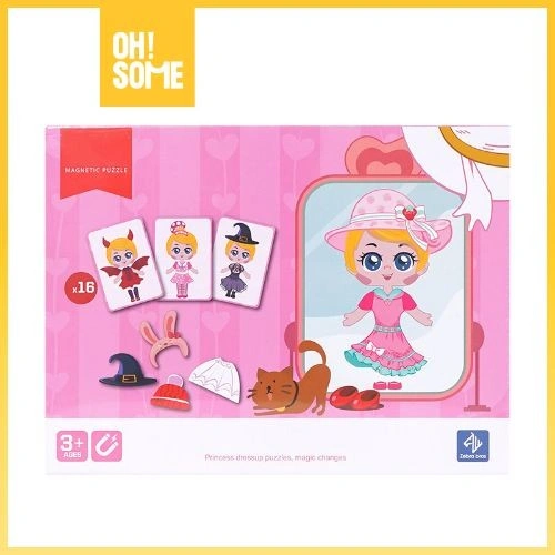 OHSOME ZEBRA BROS / Mainan Kreatif Anak Jigsaw Puzzle Magnet Tempel Princess Dressup Zebra Brothers