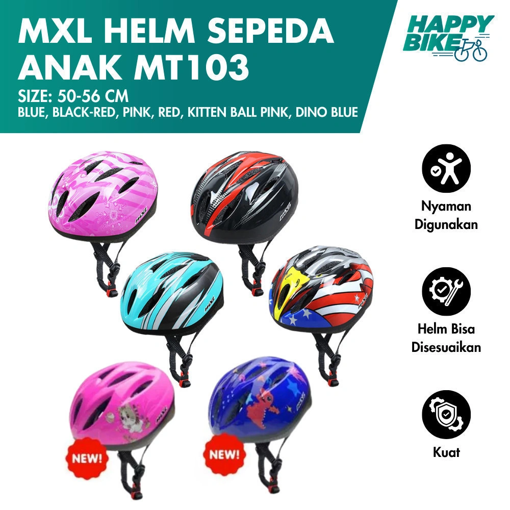 MXL Helm Sepeda Anak  MT103 Kids Bicycle Helmet Scooter Sepatu Roda Skateboard Push Bike Pelindung Kepala Unisex
