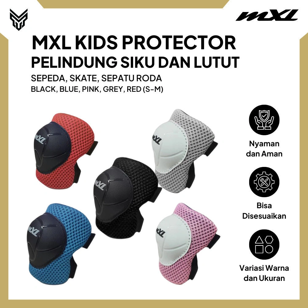 MXL Pelindung Lutut Sikut Anak - Kids Protector untuk Sepeda, Scooter, Skateboard, dan Sepatu Roda
