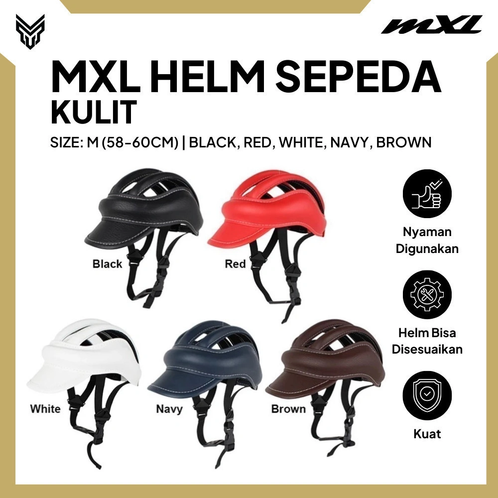 MXL Helm Topi Sepeda Kulit Bicycle Helmet Safety Pelindung Kepala Cycling Dewasa Unisex