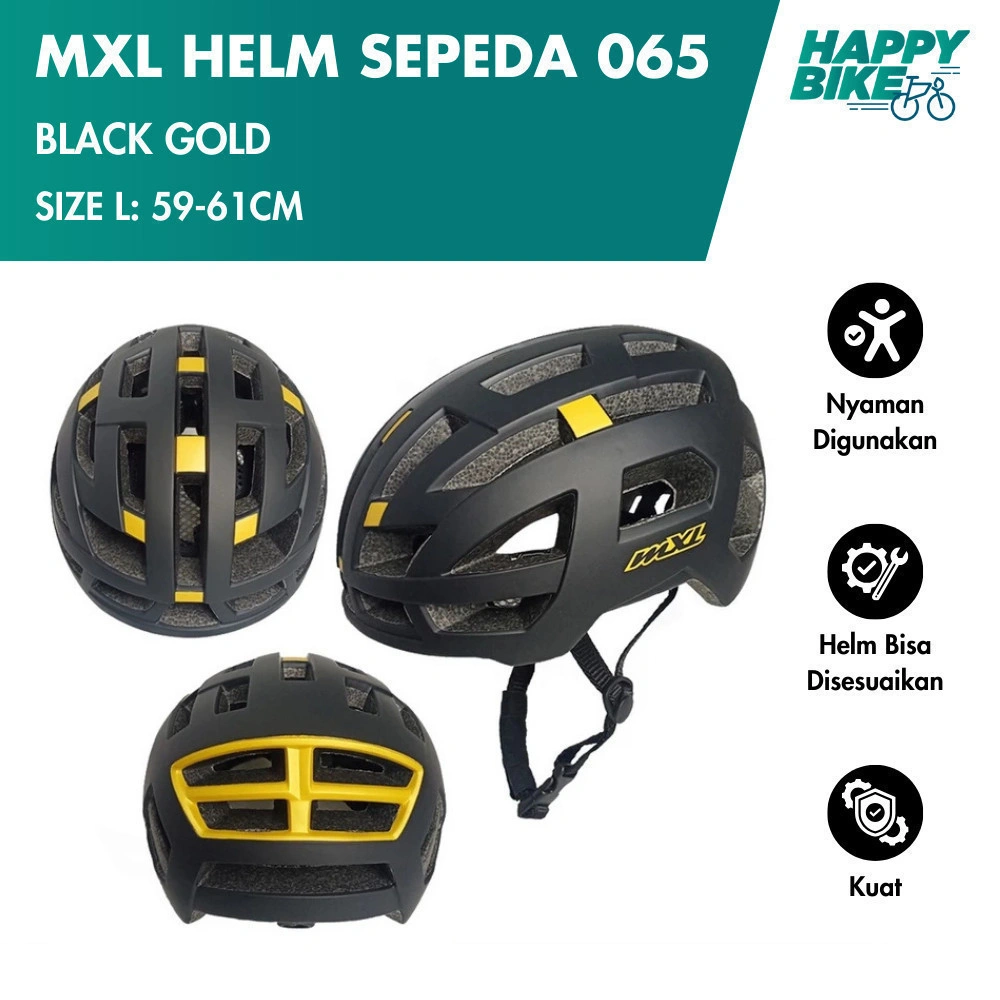 MXL Helm Sepeda 065 Black Gold - Helmet Safety Road Bike Unisex Kuat dan Nyaman Digunakan