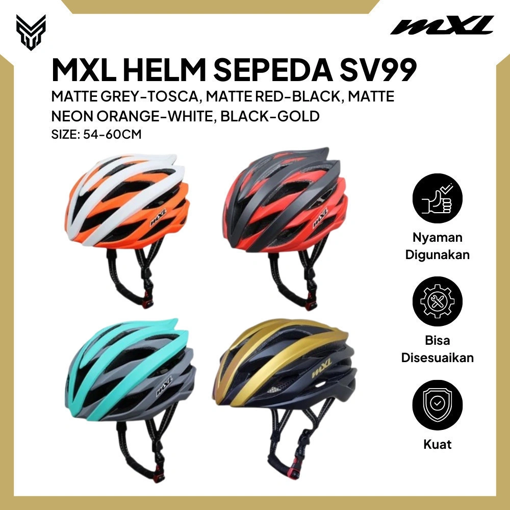 MXL Helm Sepeda SV99 - Helm Pelindung Kepala Dewasa Unisex Nyaman Digunakan
