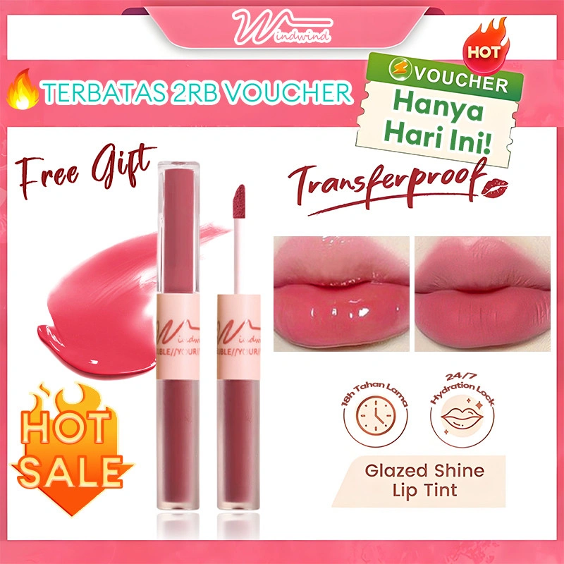 Tey-Windwind 2In1 Lip Gloss Dua Sisi Lipstick Matte&Glossy Lip Mud Lip Cream Tahan Lama Moisturizing
