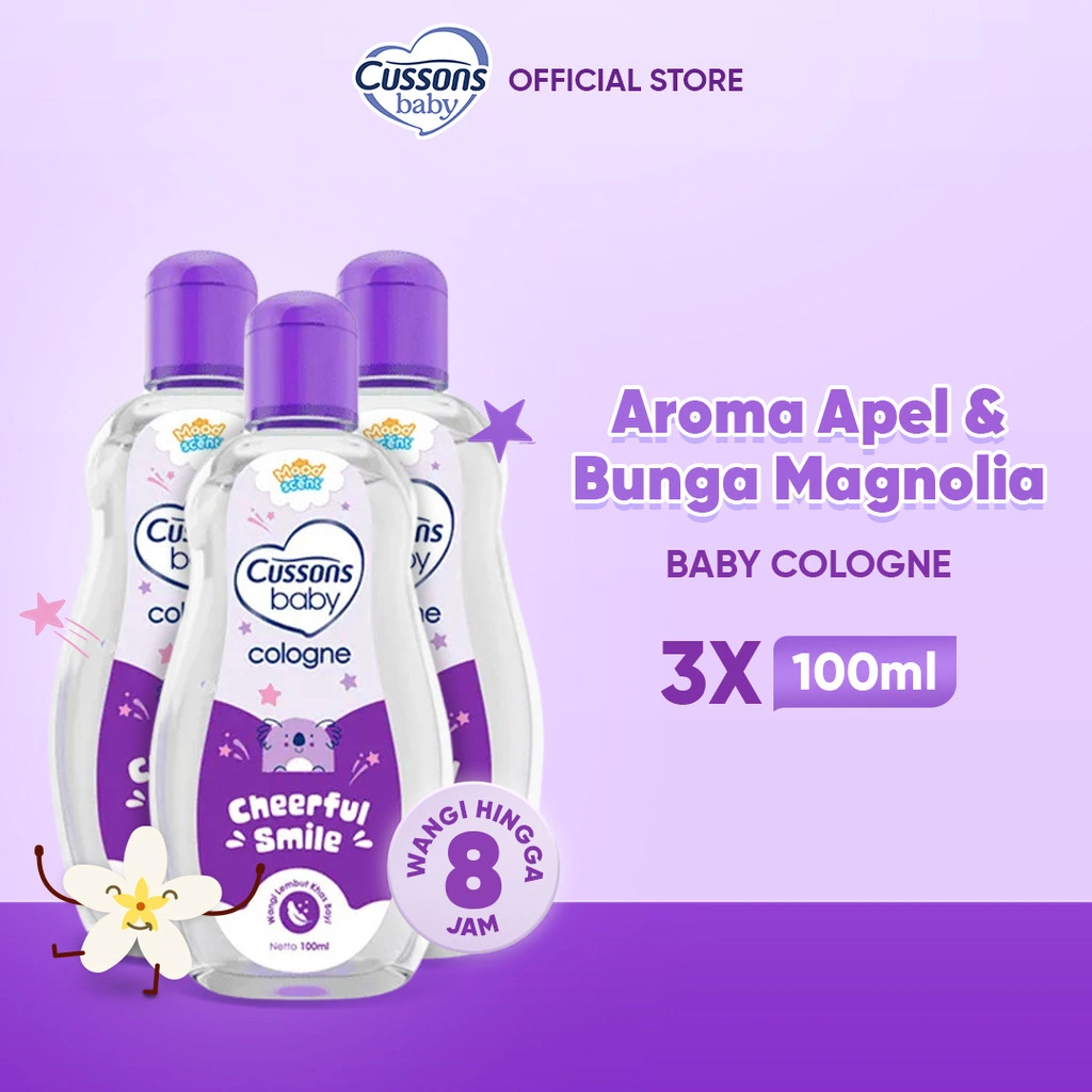 Cussons Baby Cologne Cheerful Smile - Minyak Wangi Bayi 100ml x3