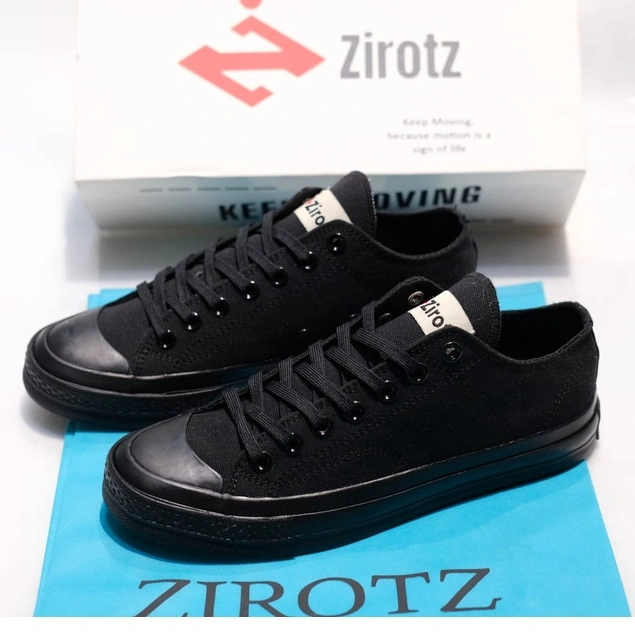 zirotz - 70s  cozy full black low 36-44 sepatu sneakers pria wanita casual
