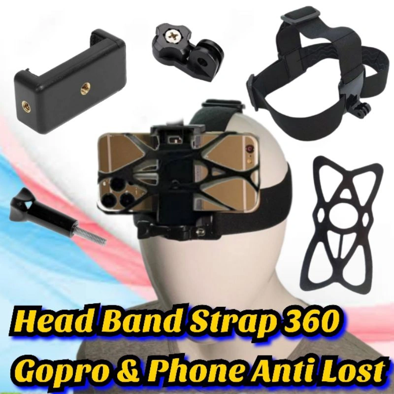 Head Strap Band 360° for Gopro & phone Extra Safety