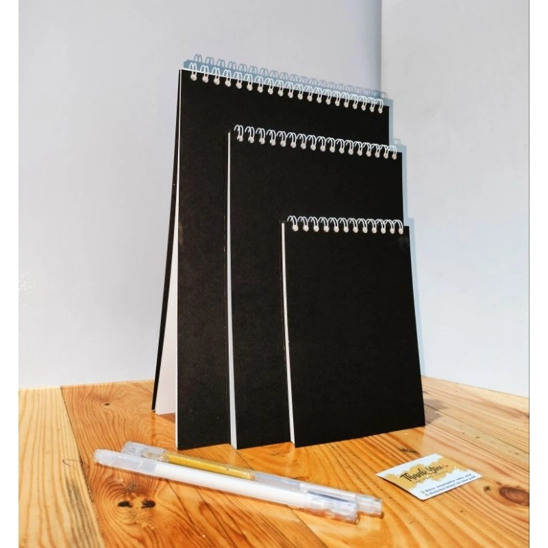 (Cover Hitam) Buku Gambar Tebal Watercolor paper Watercolor Sketch Book Ring Spiral 250GSM A5 A6 B5