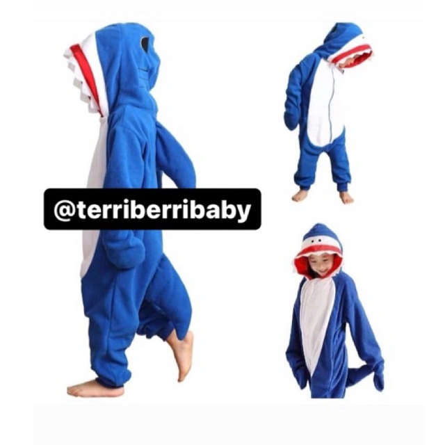 BAJU KOSTUM ONESIE BABY SHARK ONE SIE HIU KIGURUMI ANIMAL PIAMA BINATANG PIYAMA HEWAN COSPLAY IKAN COSTUME / COSTUM CUSTOM / COSTUMES / BAJU TIDUR / KARAKTER / PARTY / PAKAIAN TIDUR