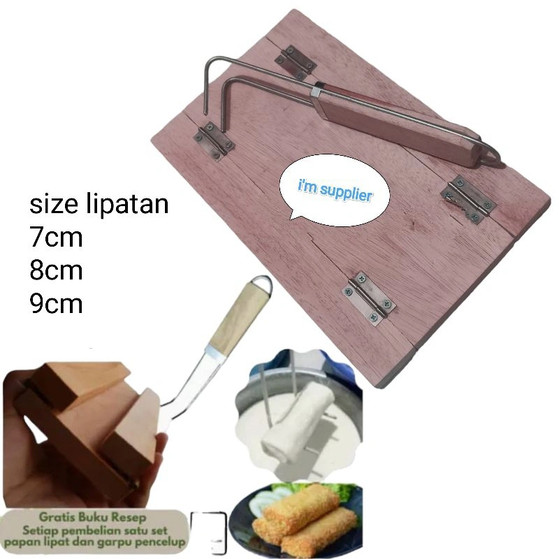 papan lipat risoles dan garpu pencelup ukuran untuk jualan