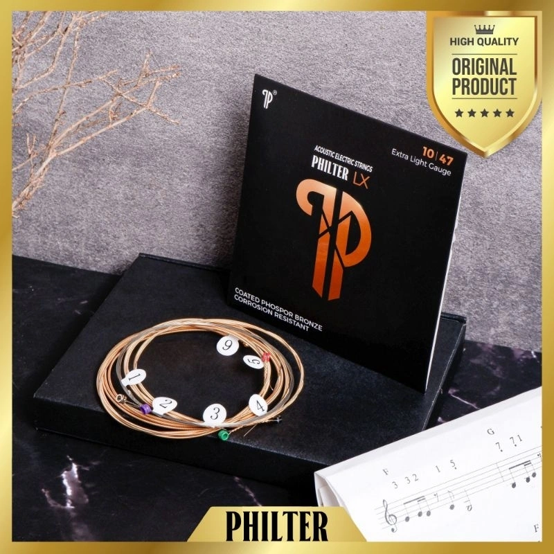 Senar Gitar Akustik String Coated Phosphor Bronze Philter LX Original
