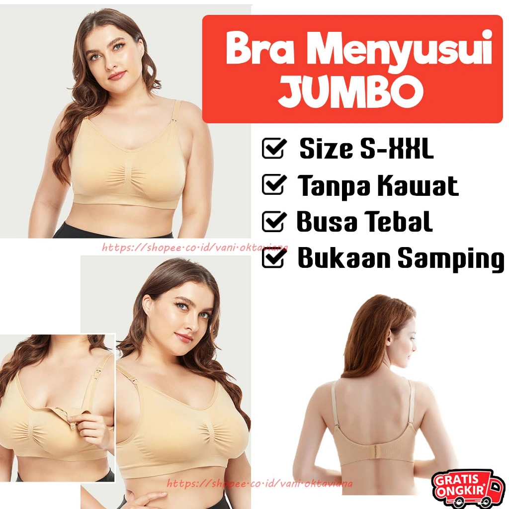 BRA Menyusui JUMBO Bra JUMBO BH Wanita Nursing BRA  BH Ibu Hamil BH Menyusui Tanpa Kawat