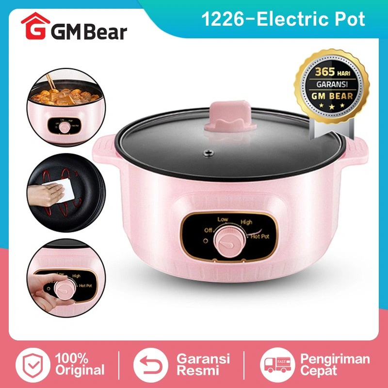 [INSTAN] GM Bear Panci Listrik Serbaguna 22cm 1226-Multifunction Electric Pot