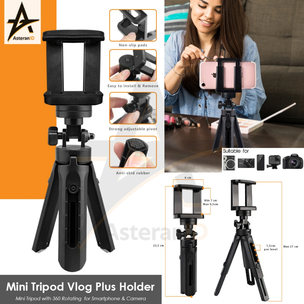 Mini Tripod Vlog Meeting plus Holder Smartphone For HP Camera