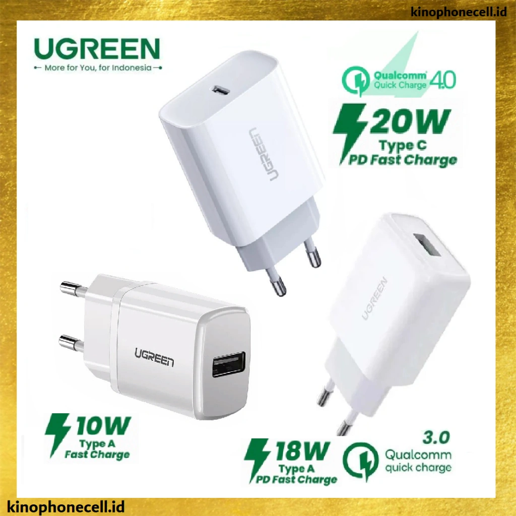 UGREEN CHARGER ORIGINAL SUPORT lPH 20W 18W 10W ADAPTOR PD USB & TYPE C