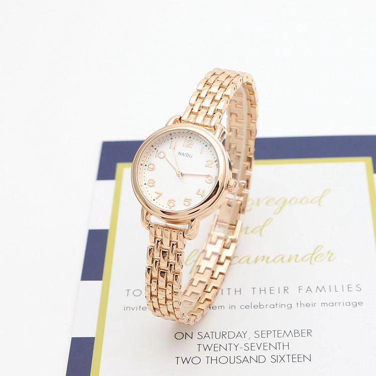 Barbee Jam Tangan Wanita Naidu Bulat Rantai Analog Quartz Fashion Elegant