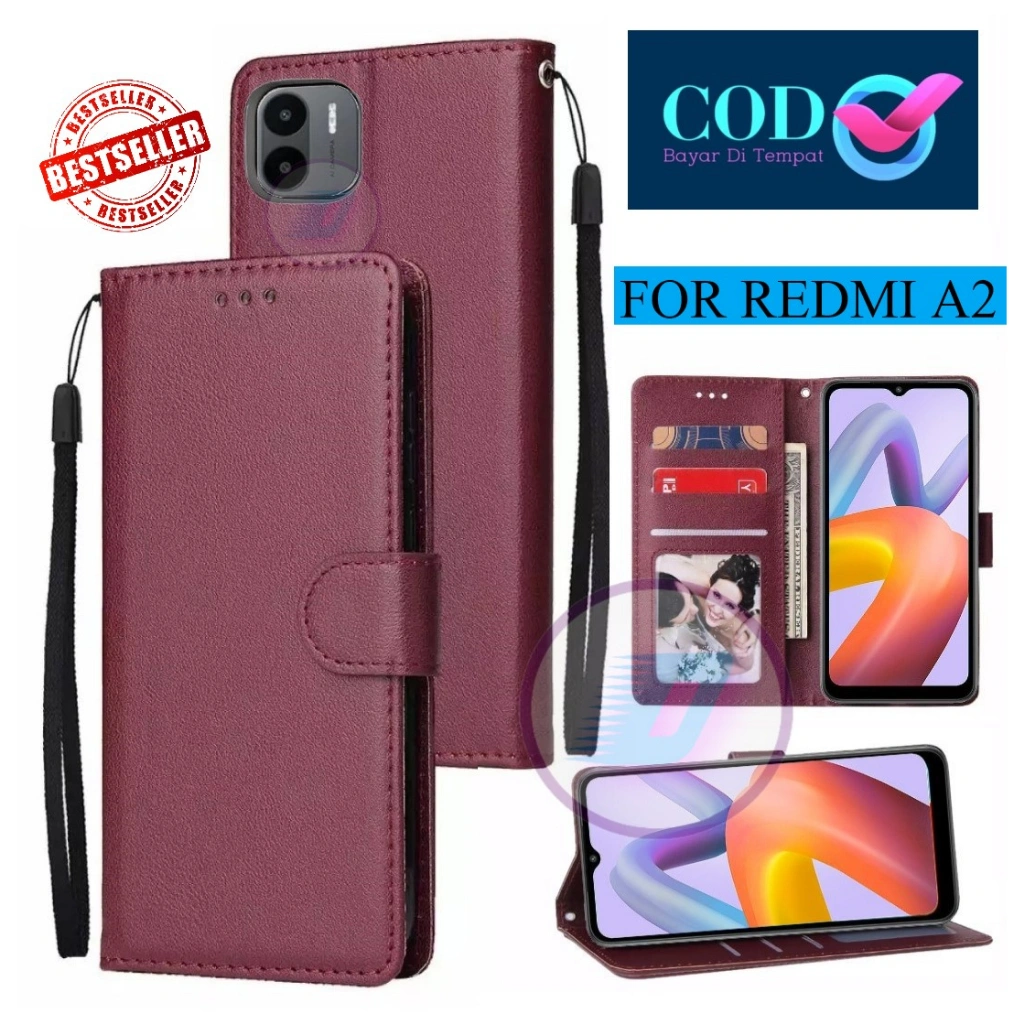 FLIP CASE DOMPET UNTUK XIAOMI REDMI A2(2023) FLIP LEATHER CASE PREMIUM-FLIP WALLET CASE KULIT/DOMPET HP