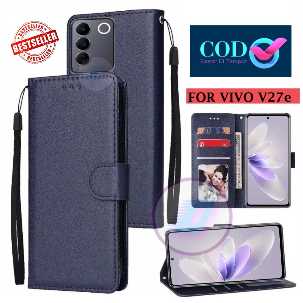 FLIP CASE DOMPET UNTUK VIVO V27e FLIP LEATHER CASE PREMIUM-FLIP WALLET CASE KULIT/DOMPET HP