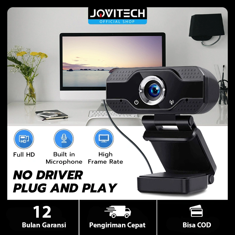 Jovitech Full HD Webcam 1080P With Microphone USB Plug Web Cam For PC Computer Mac Laptop Desktop YouTube Skype Mini Camera - CM07
