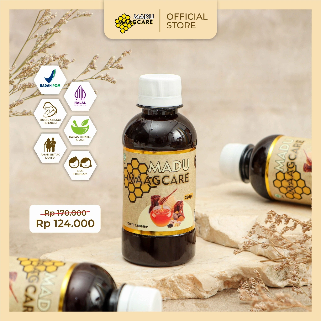 Maagcare Original Madu Maag Gerd Kronis Obat Anxiety Cemas Berlebih Asam Lambung Tukak Lambung Gangguan Pencernaan HALAL BPOM