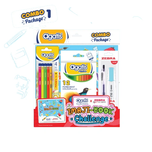 Agatis - Paket Mewarnai & Menggambar Kombo 1 Imaji Book Agatis X Zebra