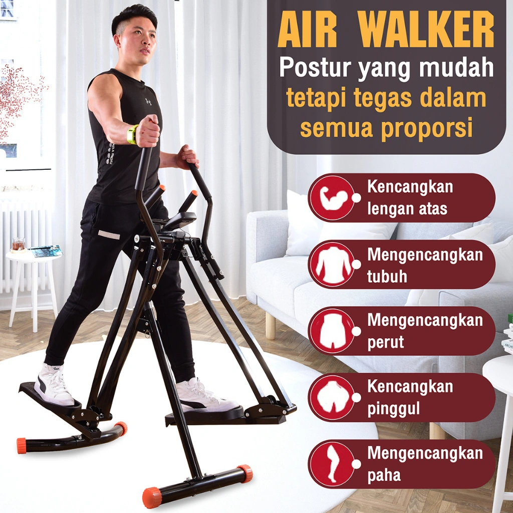 BG SPORT Air Walker Climber Elliptical Trainer Freestyle Glider Alat Olahraga Fitnes Gym