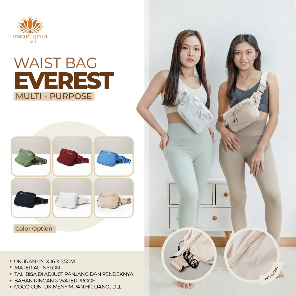 Waist Bag Everest / Tas Pinggang Olahraga Gym Yoga Fashion Unisex New / Tas Olahraga Slempang