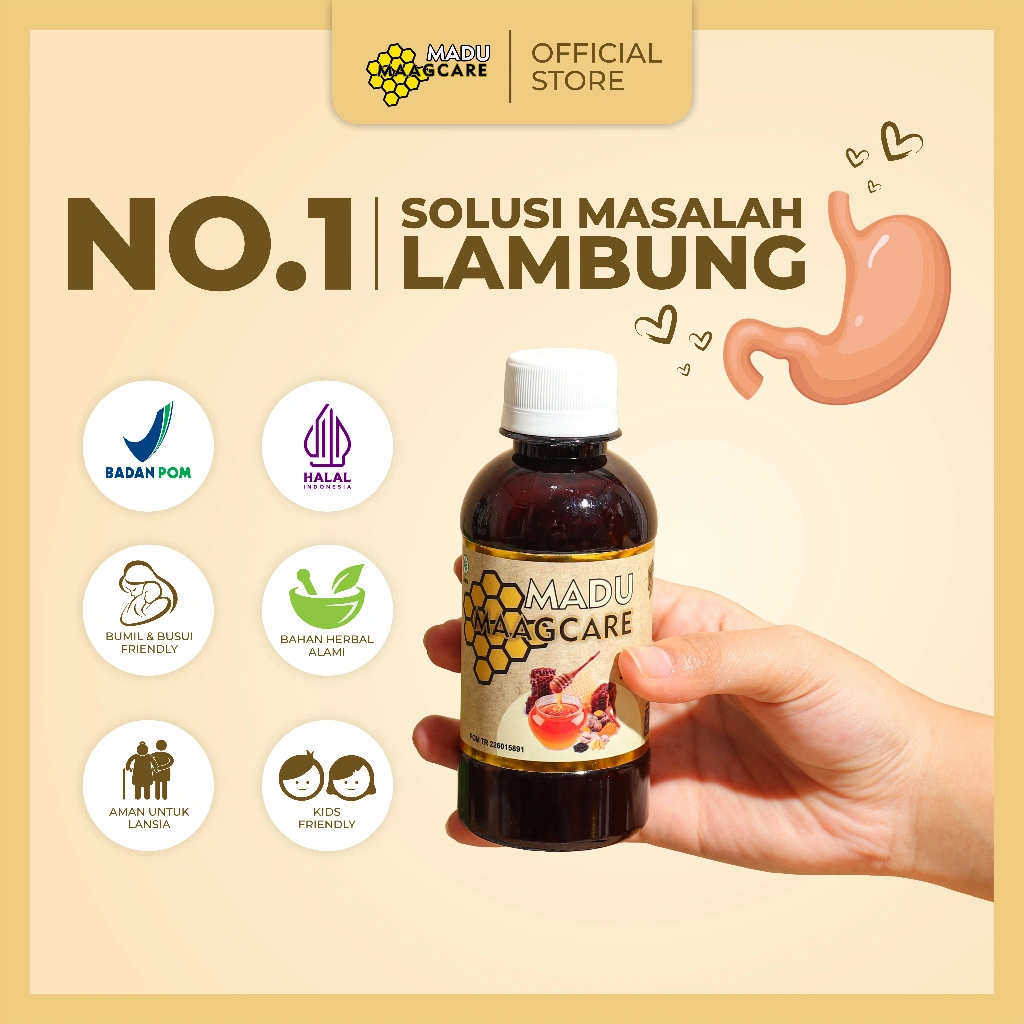 Maagcare Madu Maag Kronis Madu Herbal Lambung Gerd Tukak Lambung Gangguan Pencernaan Cemas Berlebih