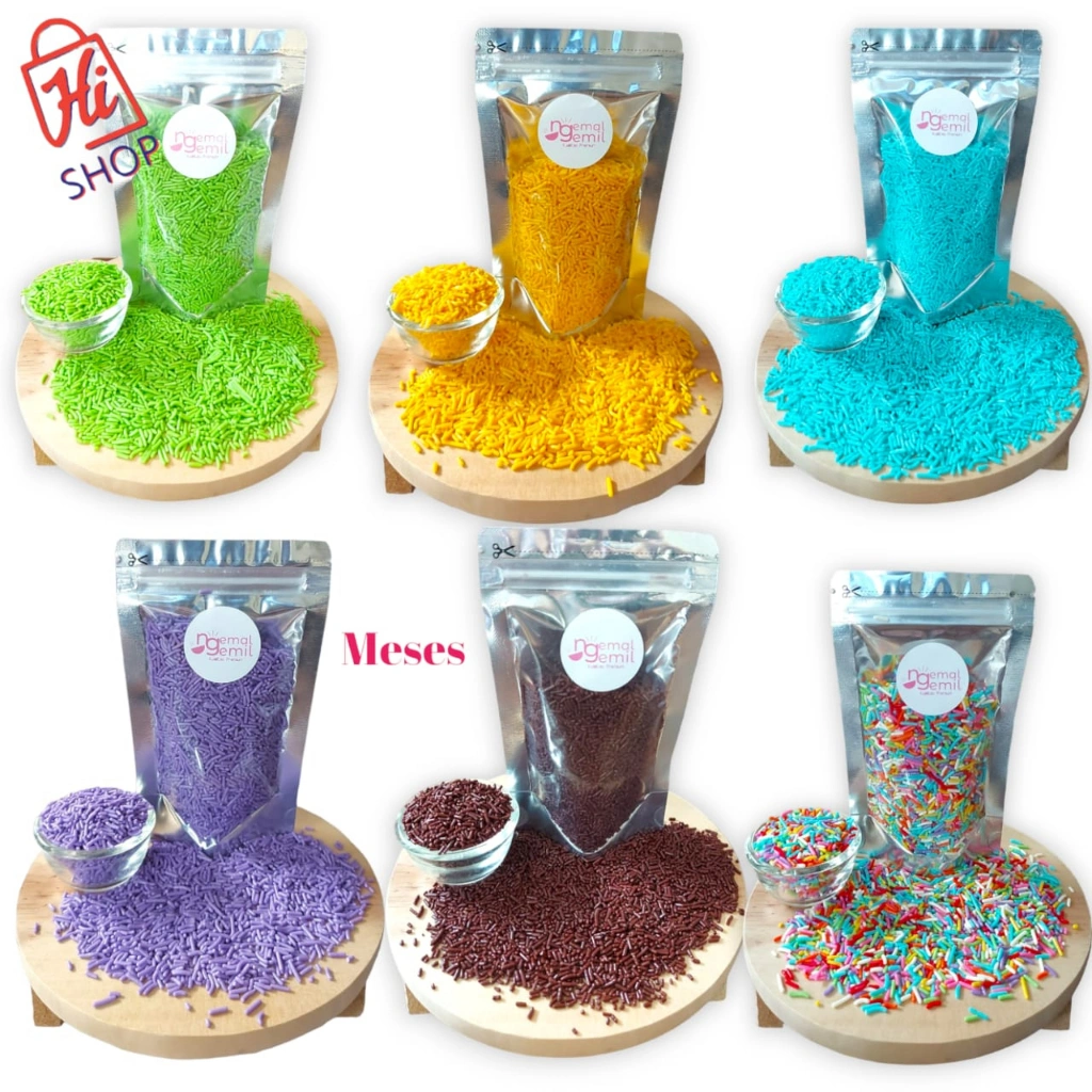 [Variasi] - Meses Pouch Meses Butiran Coklat Sprinkle Topping Donut Kue Bolu Kualitas Premium
