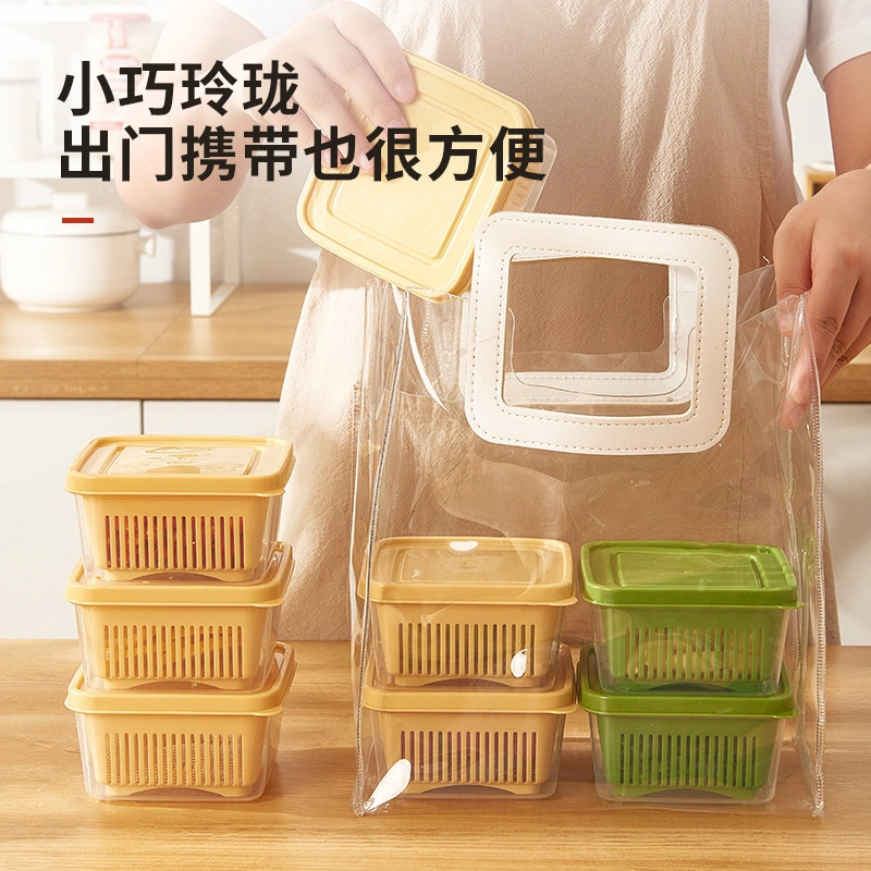 toples kotak saringan penyimpanan makanan dalam kulkas fresh box container buah sayur bumbu dapur agar awet anti lebap