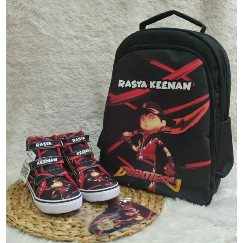 TERBARU!!!SEPATU ANAK KARAKTER BOBOIBOY HALILINTAR FREE CETAK NAMA DAN PHOTO + GRATIS MASKER BISA DISESUAIKAN DENGAN TAS SEKOLAH