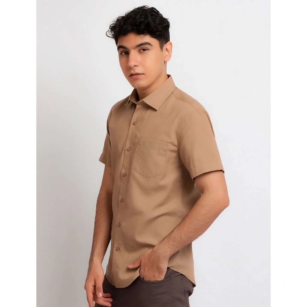 Cottonology Kemeja pendek Pria Hella Cream