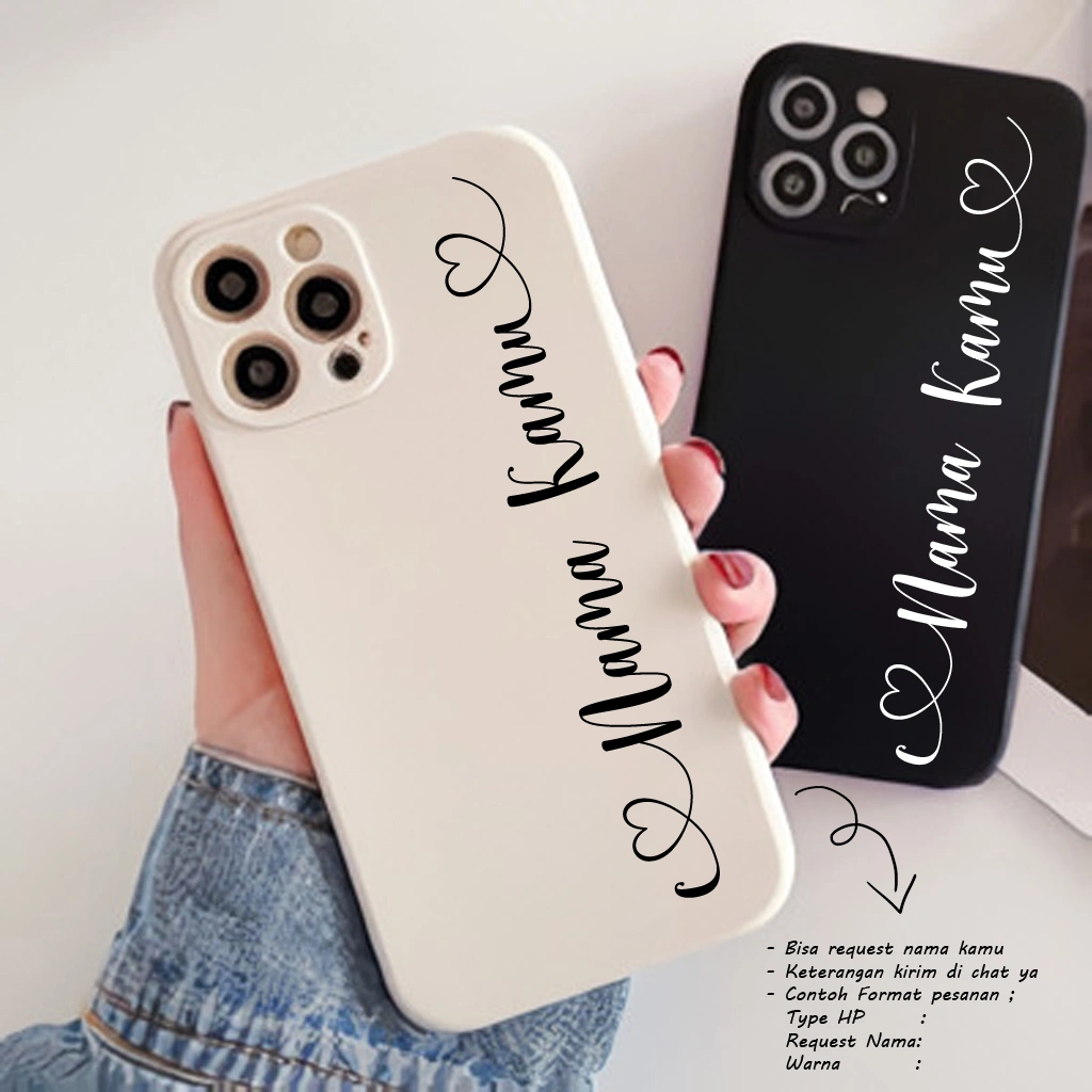 Softcase Macaron Custom Nama Love All Type Smartphone - Softcase Custom - Casing HP- Case HP - Casing Custom - Custom Nama - Case Softcase Custom Nama