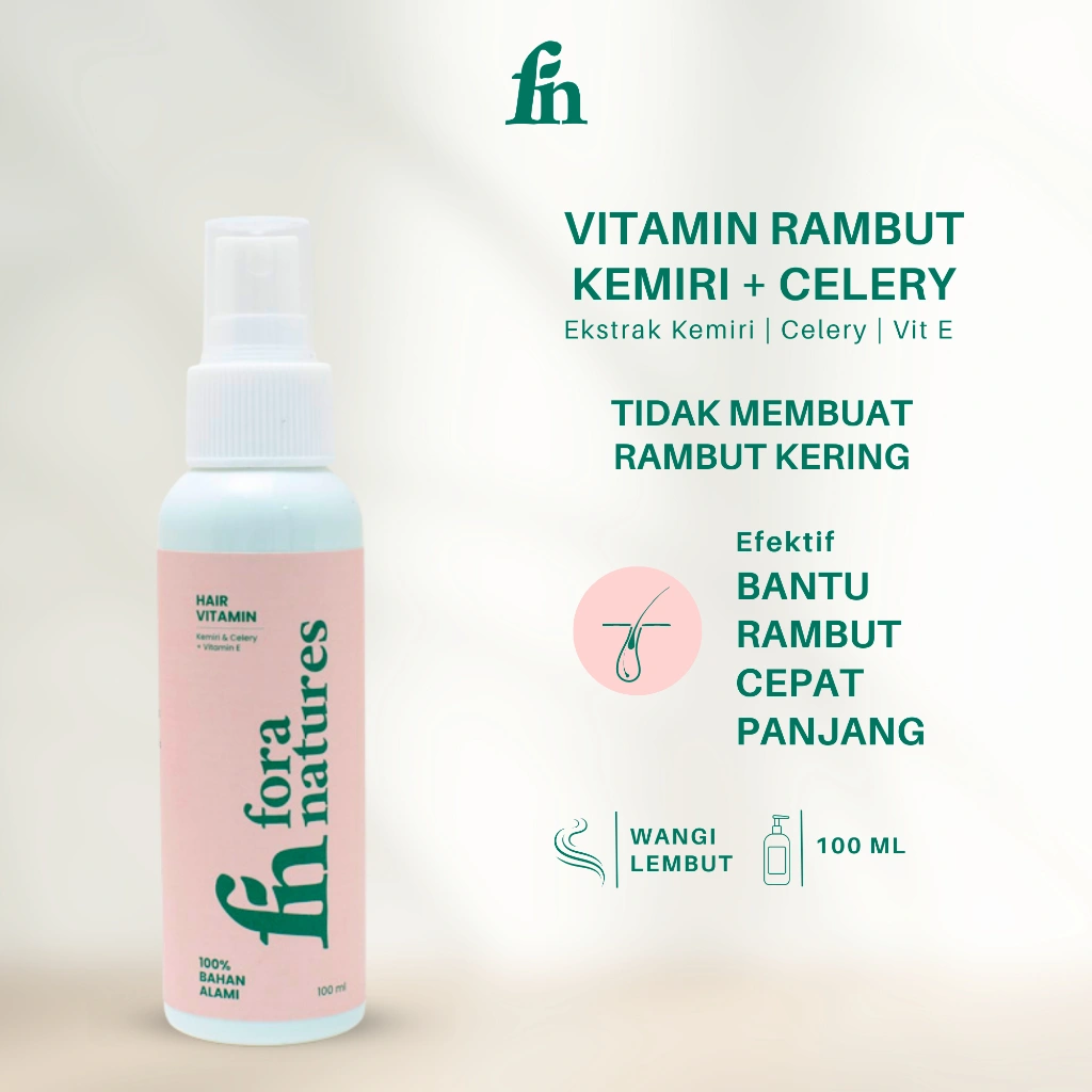Fora Natures Vitamin Rambut Kemiri Haircare Pemanjang Rambut