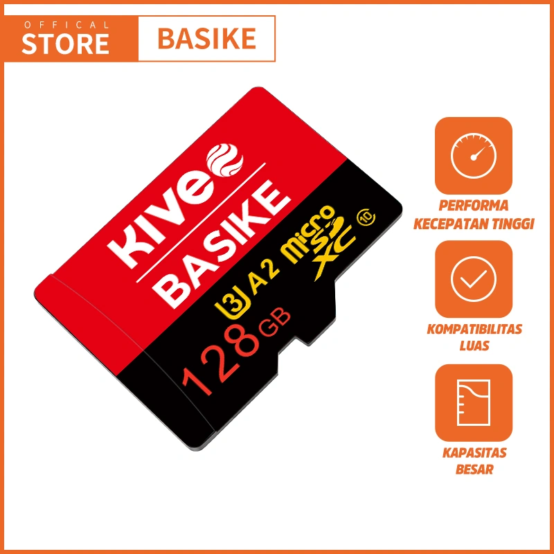 BASIKE Kartu Memori Card SD 32GB 64GB 128GB 256GB 240MBps 4K SD Cards microSD Card C10 Original