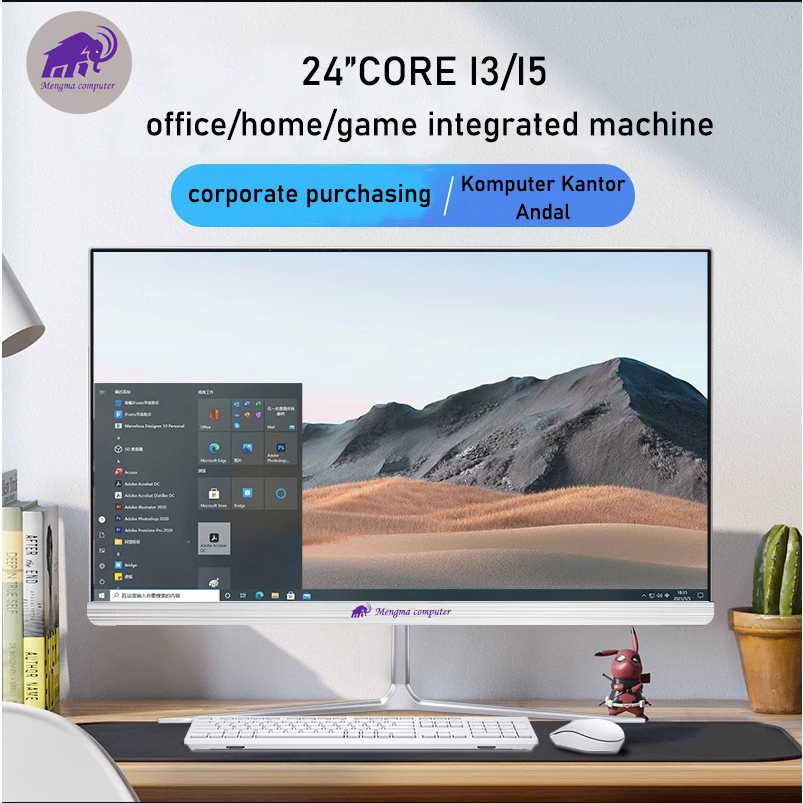 MA Komputer All-in-One Terbaru HD Super Tipis Intel Core i3/i5 Untuk Rumah  Belajar Kantor dan Hiburan -  19/22/24 Inci Gratis Mouse + Keyboard Cocok untuk desain, rumah, hiburan  kantor Kemasan Kayu & Garansi Garansi 1 Tahun.