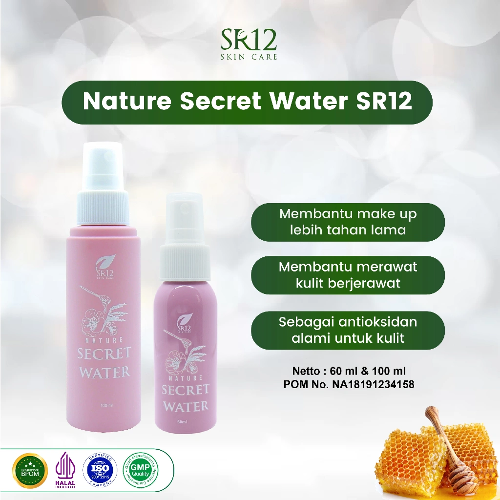 Nature Secret Water SR12 - Mengatasi Jerawat, Melembapkan Kulit Wajah & Membantu Make Up Tahan Lama