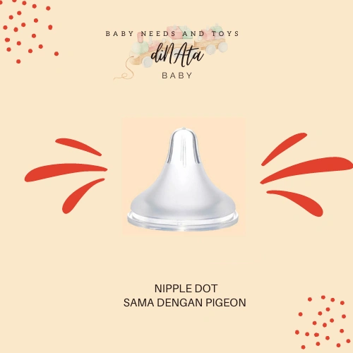 [ DINATA Baby ] Nipple Dot Pigeon Peristaltic Plus Wide Neck 5 CM/3,8 CM Cocok untuk Bayi Wide Neck
