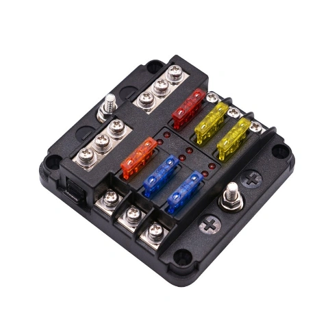 BOX SIKRING 6V 12V 24V FUSE BOX 6 WAY 6 OUTPUT BOKS SIKRING