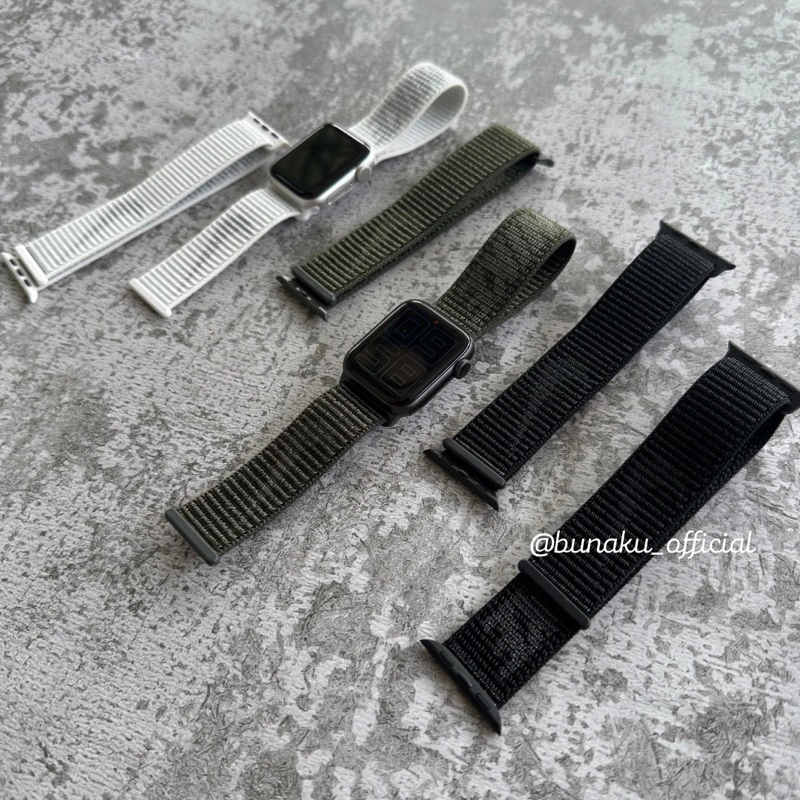 Strap Nylon Sportloop Nike Edition Apple Watch Series 11 10 9 8 7 6 5 4 3 2 1 SE Ultra 45mm 44mm 42mm 41mm 40mm 38mm Aksesoris Smartwatch T500