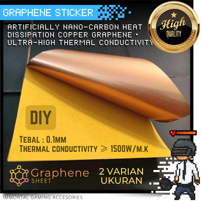 [IM] Graphene Copper Sheet Thermal Sticker Graphite for Passive Heatsink Heat Dissipation Spreader Lembaran Grapen Tembaga Tipis untuk Pendingin Pasif Grafit Grapene Cooler Cooling Thermalpad Legendary Termurah Murah Terbagus Malang Jawa Timur Pad 10x10cm