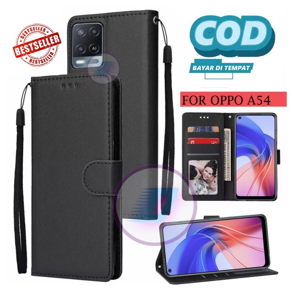 OPPO A54 FLIP LEATHER CASE PREMIUM-FLIP WALLET CASE KULIT/DOMPET HP