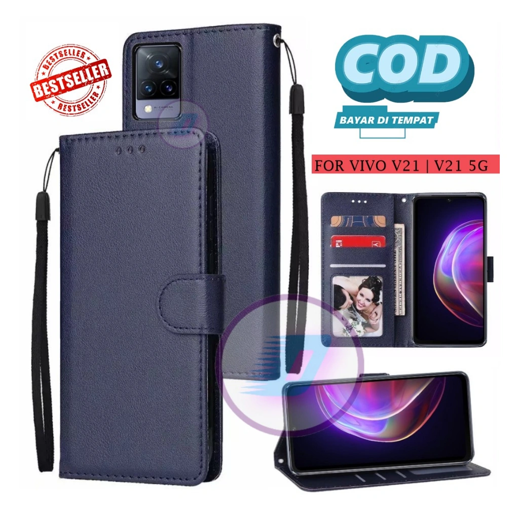 VIVO V21 | VIVO V21 5G FLIP LEATHER CASE PREMIUM-SARUNG BUKU KULIT/DOMPET HP