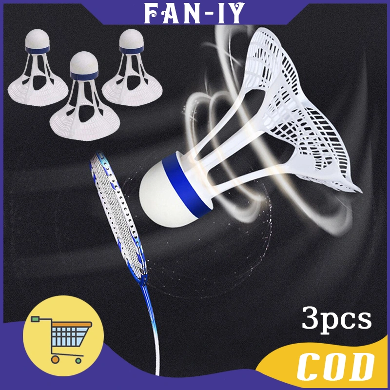 3PCS Kok Plastik Bulutangkis Shuttlecock Berkualitas Shuttlecock Sintetis Tahan Angin