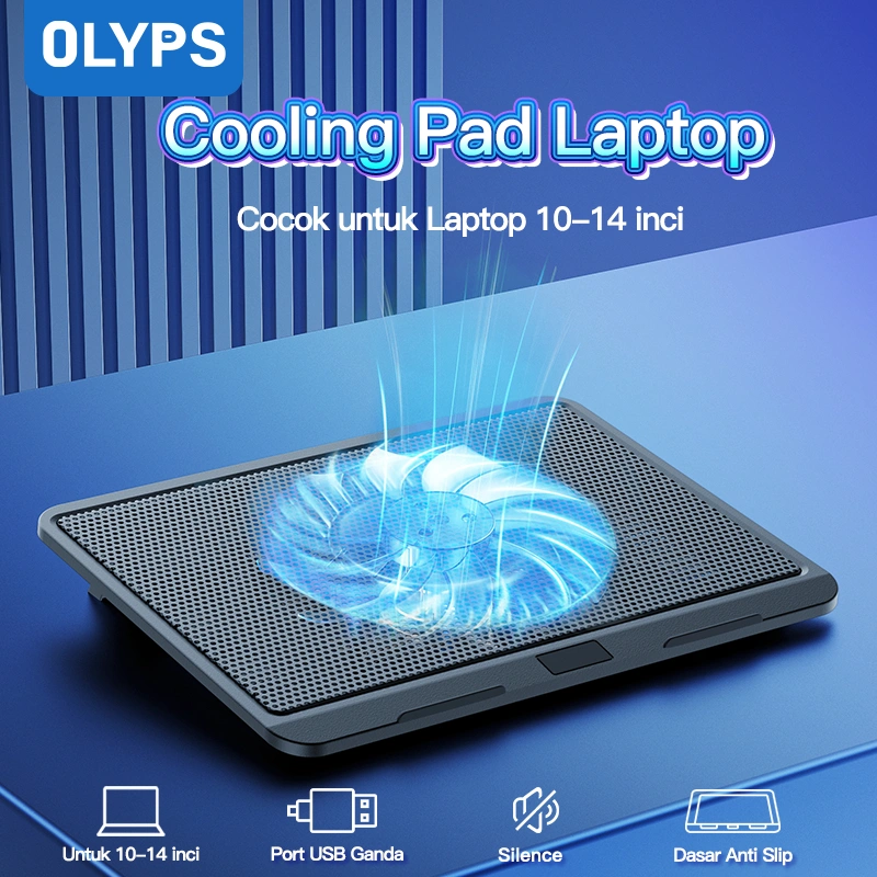 OLYPS Cooling Pad Laptop Kipas Laptop Cooling Pad Pendingin Laptop Silent - M19
