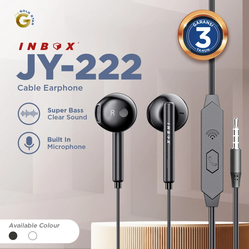 Inbox JY-222 Wired Earphone Headset Jack 3.5mm Super Bass with Mic