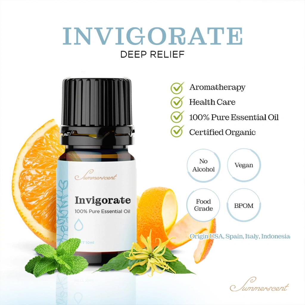 Essential Oil Invigorate - Summerscent Pengharum 10 ML - Aromaterapi Organic
