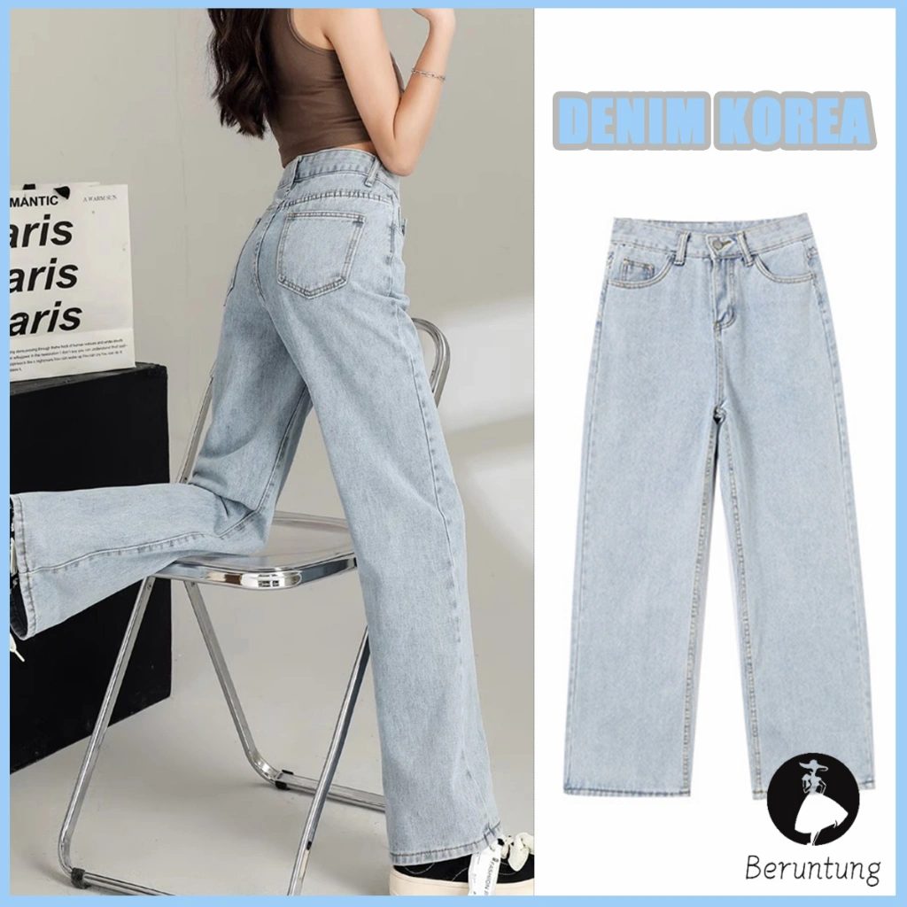 VV - CLOTHG - Kulot jeans high waist Celana Wanita Terbaru import wanita celana jeans korean style loose pants trousers wanita celana boyfriend 26-30